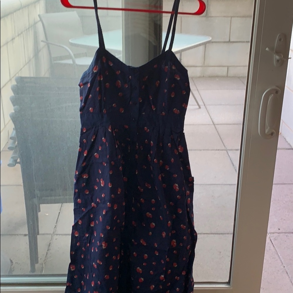 Strawberry navy sundress.